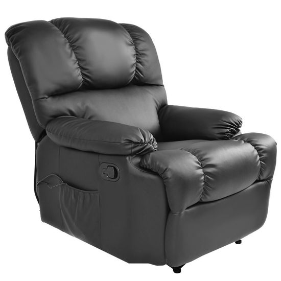 Picture of Recliner Heated Massage Chair With Control Black