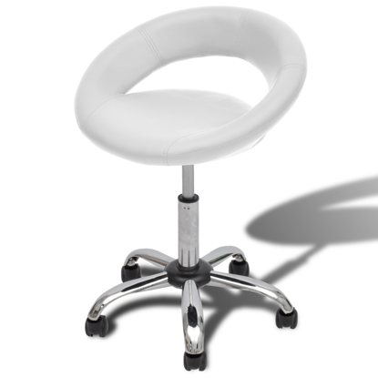 Picture of Salon Spa Stool Swivel Eclipse Design - White
