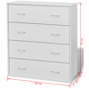 Picture of Sideboard with 4 Drawers 23" - White