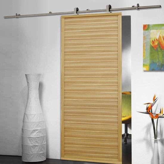 Picture of Sliding Barn Wood Door Hardware Modern Stainless Steel Closet Track Set 6.6 FT