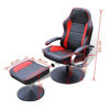 Picture of TV Armchair Recliner Artificial Leather Black and Red with Footrest