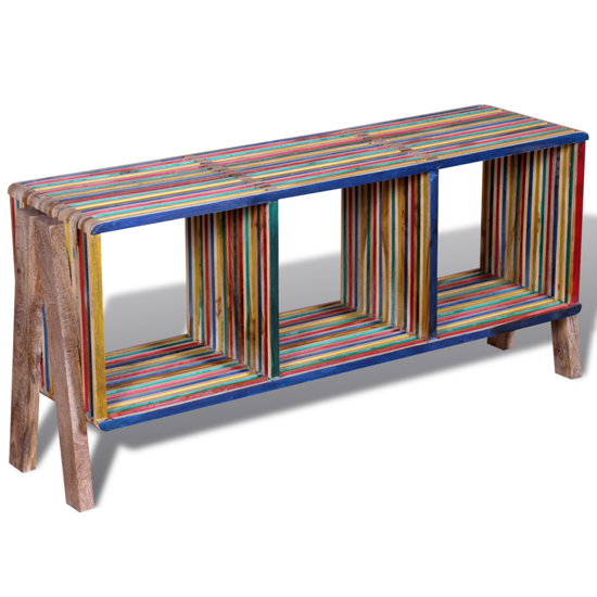 Picture of TV Cabinet with 3 Shelves Stackable - Colorful Reclaimed Teak