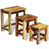 Picture of Vintage Antique-Style Nesting Tables Set of 3 - Reclaimed Wood