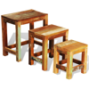 Picture of Vintage Antique-Style Nesting Tables Set of 3 - Reclaimed Wood
