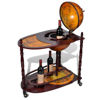 Picture of Vintage Wooden Globe Wine Rack Bar Cabinet Bottle Holder with Table Trolley