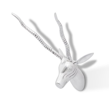 Picture of Wall Mounted Aluminum Deer's Head Decoration Silver 13"