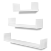 Picture of Wall Shelves Book/DVD Storage - 3 pcs White