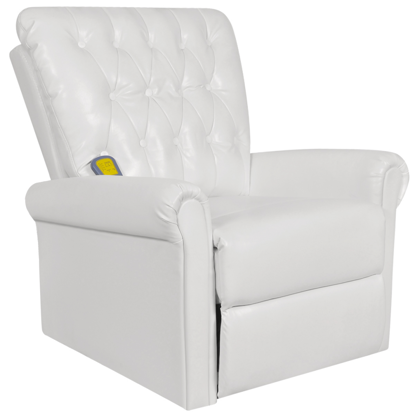 Picture of White Electric Artificial Leather Recliner Massage Chair