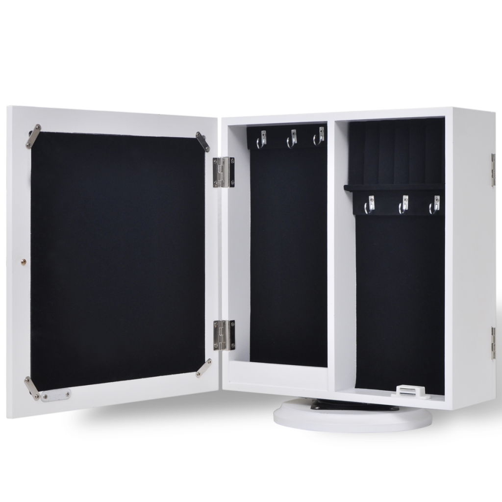 Affordable Variety / White MDF Mirrored Jewelry/Storage