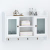 Picture of White MDF Wall Cabinet Display Shelf Book/DVD/Glass Storage