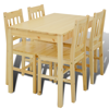 Picture of Wooden Dining Table with 4 Chairs Natural