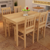 Picture of Wooden Dining Table with 4 Chairs Natural