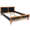 Picture of Wooden Double Bed Frame Solid Acacia 78" - Black
