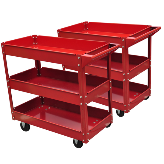 Picture of Workshop Tool Trolley 220 lbs 3 Shelves - 2 pcs