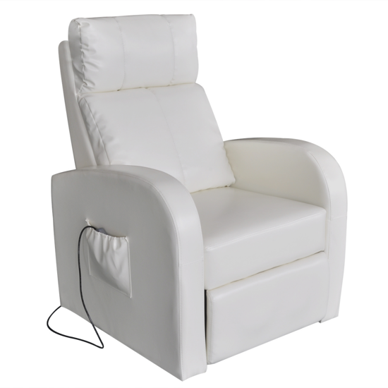 Picture of White Electric Massage Chair with Remote Control
