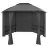 Picture of Outdoor Hexagonal Gazebo Pavilion Tent with Curtains