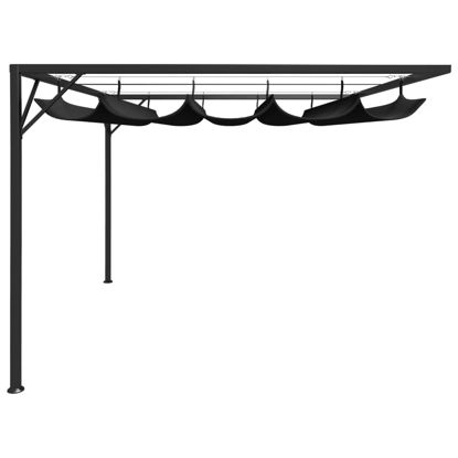 Picture of Outdoor Wall Gazebo Canopy with Retractable Roof - Anthracite