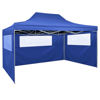 Picture of Outdoor Steel Gazebo Folding Party Tent with 3 Sidewalls - Blue