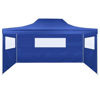 Picture of Outdoor Steel Gazebo Folding Party Tent with 3 Sidewalls - Blue