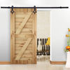 Picture of Sliding Barn Door Kit Hardware Set 6' Rustic - Black Carbon Steel Star