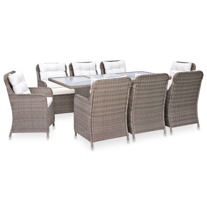 Picture of Outdoor Dining Set - Brown 9 pc