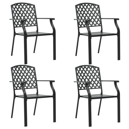 Picture of Outdoor Chairs Mesh - Black 4 pc