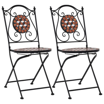 Picture of Patio Mosaic Bistro Chairs - Brown 2 pcs
