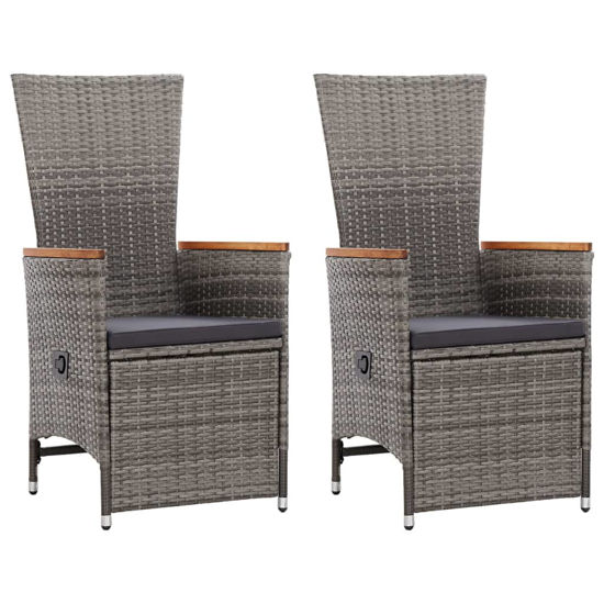 Picture of Outdoor Patio Reclining Chairs - 2 pcs Gray
