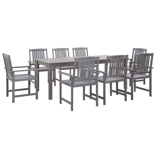 Picture of Outdoor Dining Set Gray 9 Pc