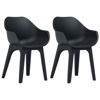 Picture of Outdoor Plastic Chairs with armrests 2 pcs