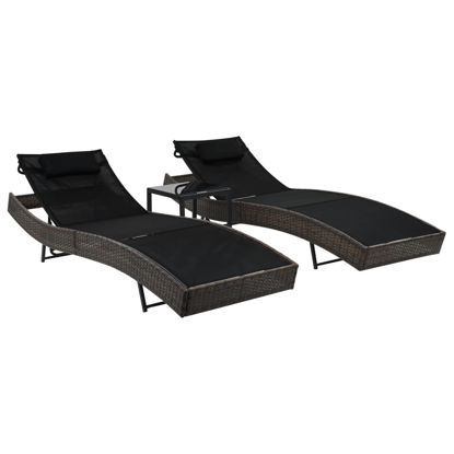 Picture of Outdoor Loungers with Table - Brown
