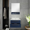 Picture of Lucera 24" Royal Blue Wall Hung Undermount Sink Modern Bathroom Vanity w/ Medicine Cabinet