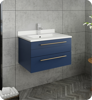 Picture of Lucera 24" Royal Blue Wall Hung Modern Bathroom Cabinet w/ Top & Undermount Sink