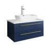 Picture of Lucera 30" Royal Blue Wall Hung Modern Bathroom Cabinet w/ Top & Vessel Sink