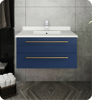 Picture of Lucera 30" Royal Blue Wall Hung Modern Bathroom Cabinet w/ Top & Undermount Sink