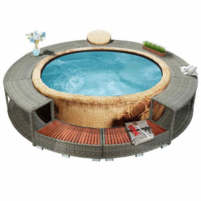 Picture of Outdoor Hot Tub Surround - Gray