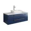 Picture of Lucera 42" Royal Blue Wall Hung Modern Bathroom Cabinet w/ Top & Vessel Sink