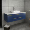 Picture of Lucera 48" Royal Blue Wall Hung Modern Bathroom Cabinet w/ Top & Vessel Sink