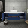 Picture of Lucera 48" Royal Blue Wall Hung Modern Bathroom Cabinet w/ Top & Vessel Sink