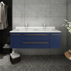 Picture of Lucera 48" Royal Blue Wall Hung Modern Bathroom Cabinet w/ Top & Undermount Sink
