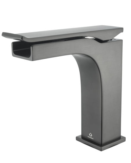 Picture of Single Hole Waterfall Bathroom Faucet - Gun Metal