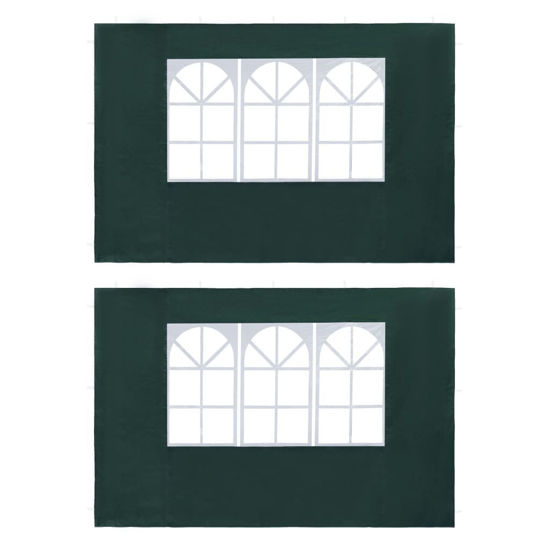 Picture of Outdoor Tent Sidewalls with Window - 2 pc Green