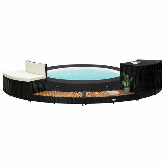 Picture of Outdoor Hot Tub Surround - Black with Wood