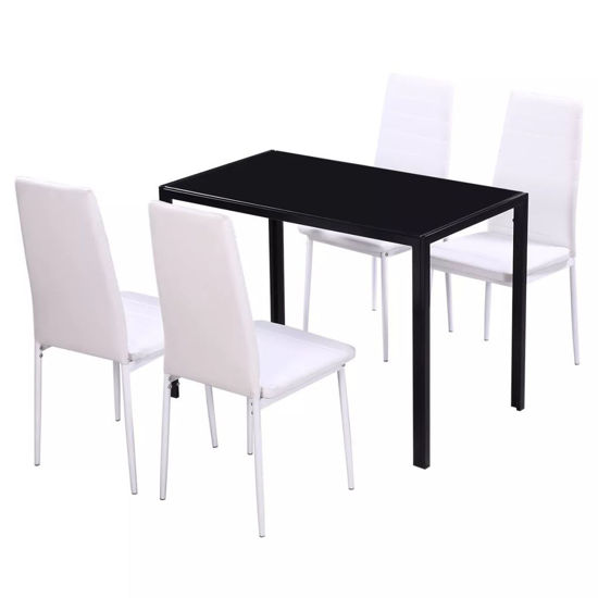Picture of Kitchen Dining Set - 5pc Black and White