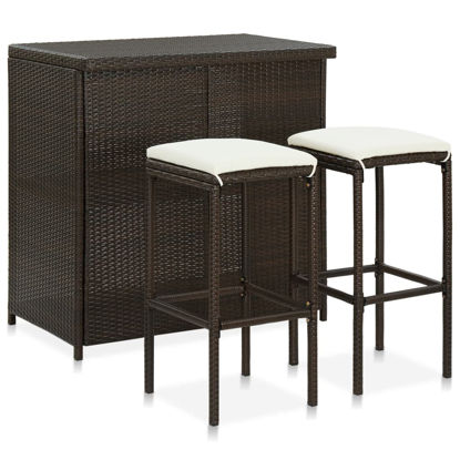 Picture of Outdoor Bar Set - 3pc Brown