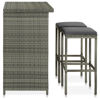 Picture of Outdoor Bar Set - 3pc Gray