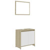 Picture of 23" Bathroom Furniture Set with Mirror - White and Sonoma Oak