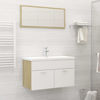 Picture of 31" Bathroom Furniture Set - White and Sonoma Oak