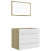 Picture of 23" Bathroom Furniture Set with Mirror - White and Sonoma Oak