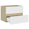 Picture of 23" Bathroom Furniture Set with Mirror - White and Sonoma Oak